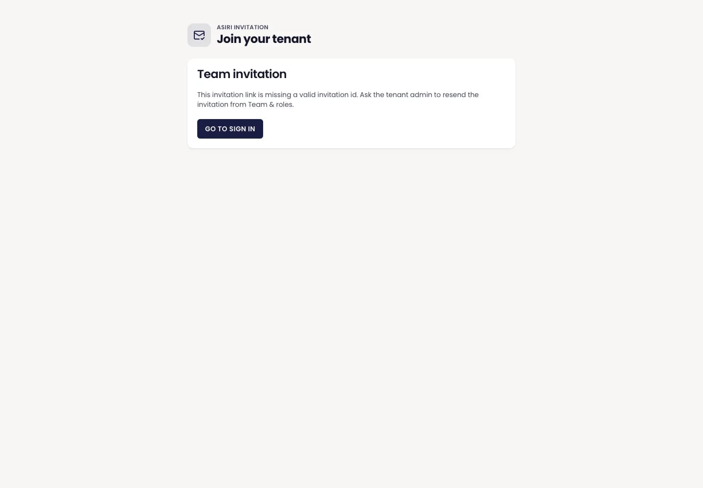 ASIRI invitation acceptance page
